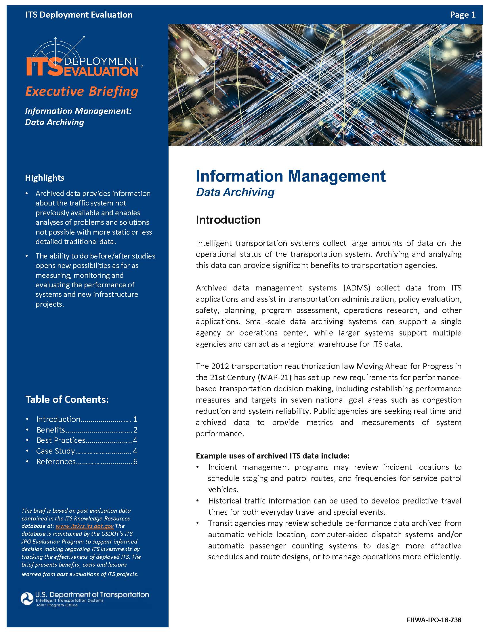 Cover Page of the Information Management: Data Archiving Executive Briefing