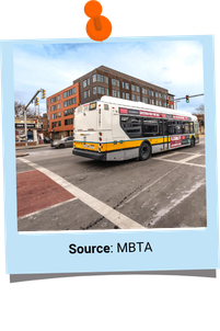 Photo of bus. Image source is MBTA