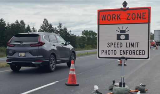 Photo of automated work zone speed enforcement 