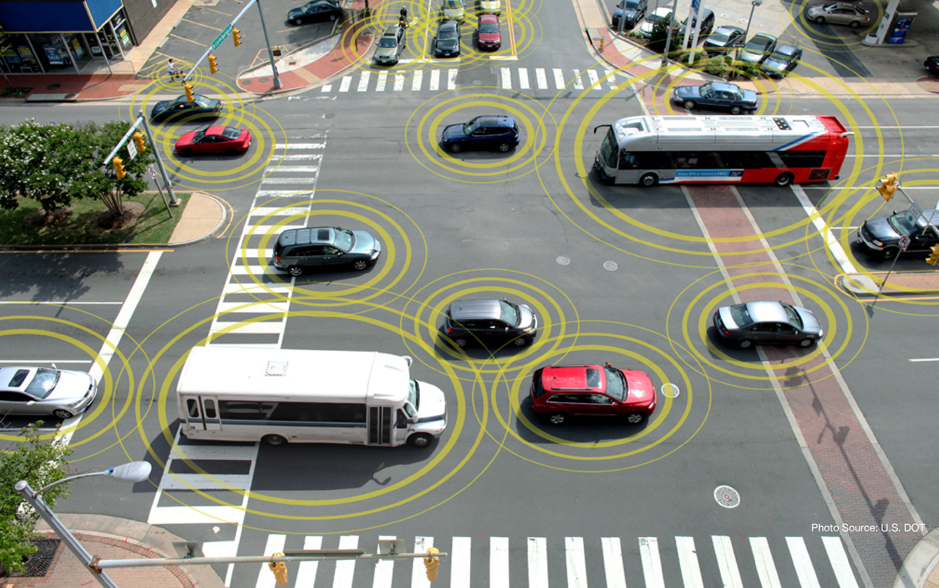 Connected vehicles traversing through an intersection