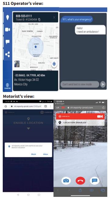 Motorist view and 511 Operator view of the app