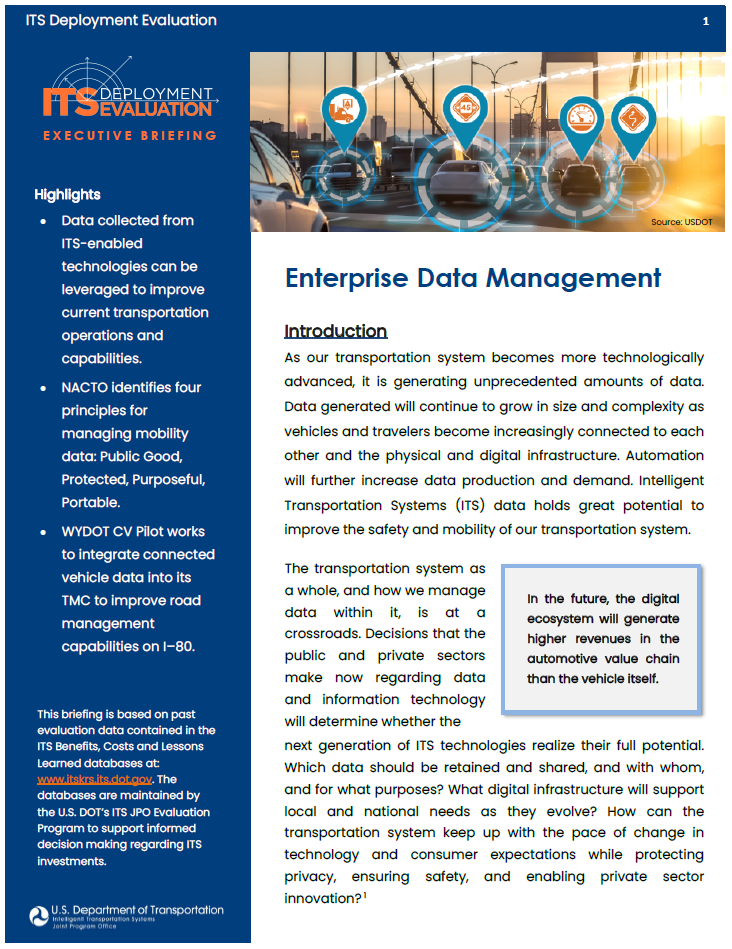 Cover Page of the Enterprise Data Management Executive Briefing
