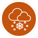 Clouds with snowflakes coming down from them icon