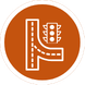 Two roads merging with a stop light to the right of the merge icon