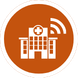 Hospital sending out radio signals icon
