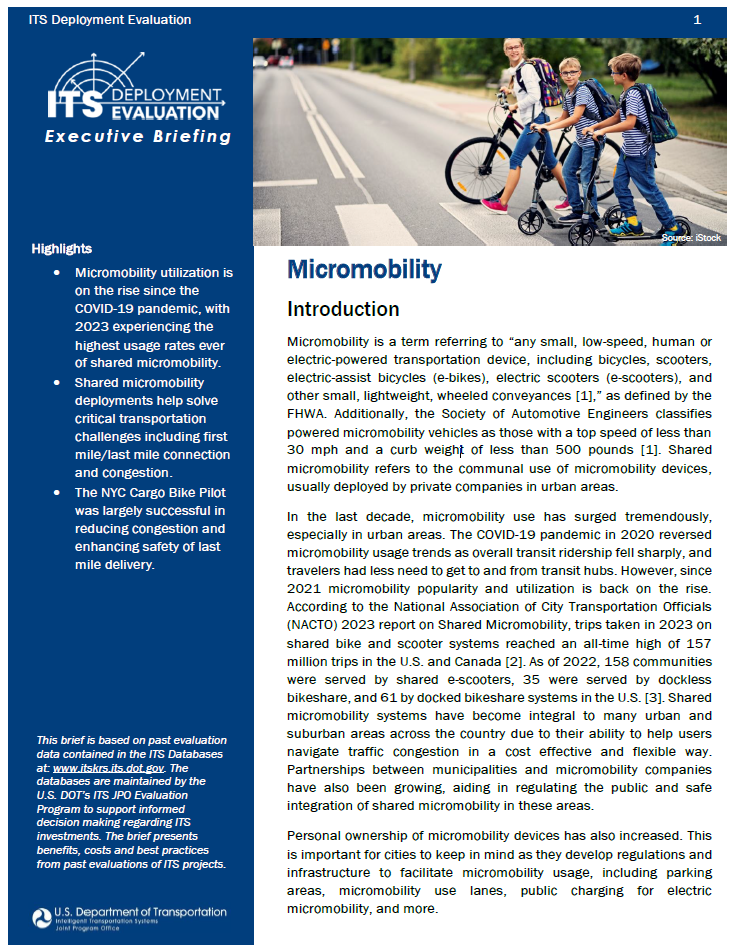A screenshot of the cover page of the executive briefing.