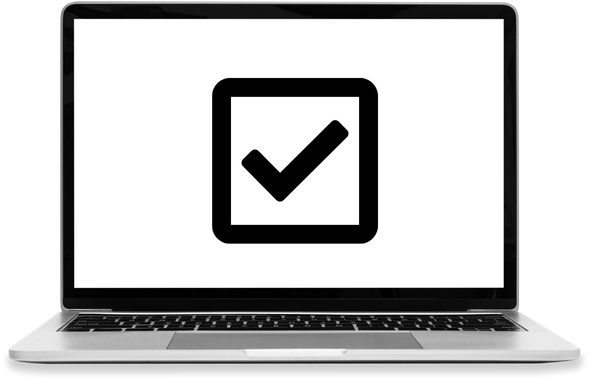 Image of a laptop with a checkmark icon labelled 'How to search the its benefits database'