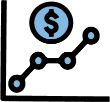 image of a line graph, dollar sign