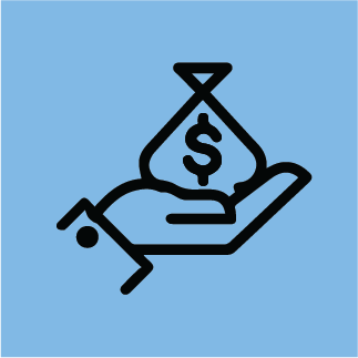 image of a hand holding a bag with a dollar sign