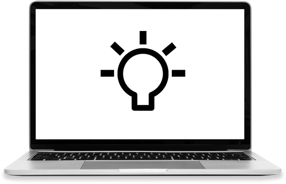 Image of a laptop with a lightbulb icon labelled 'How to search the its lessons learned database'