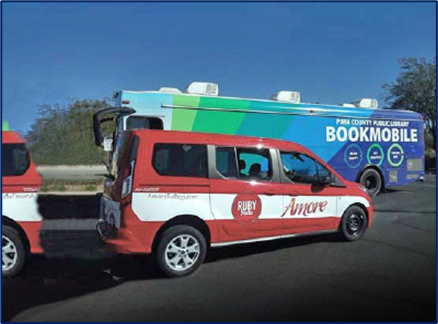 A vehicle that is being used for a subscription-based transit service. 