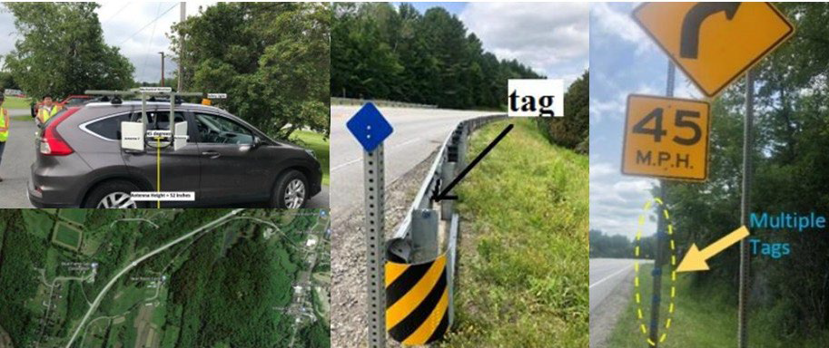 An image showing sensors attached to signals and guardrails