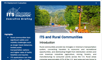 Thumbnail of the first page of the 2024 Executive Briefing on ITS and Rural Communities