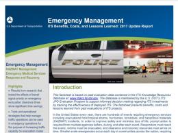 Cover page of the 2017 Emergency Management fact sheet, with images of police and first responders