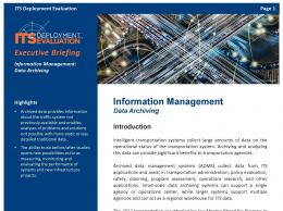Cover page of the 2019 Information Management: Data Archiving Executive Briefing, with an image of a busy highway overpass at night.