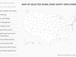 Thumbnail of the map of work zone safety deployments