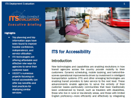 Thumbnail of the first page of the 2021 Executive Briefing on ITS for Accessibility