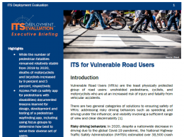 Thumbnail of the first page of the 2021 Executive Briefing on ITS for Vulnerable Users 