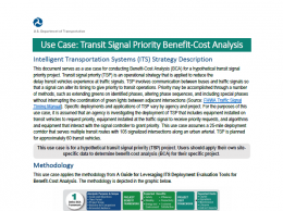 Thumbnail of the first page of the Transit Signal Priority ROI Use Case