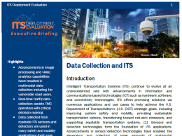 Thumbnail of the cover page of the Data Collection and ITS 2022 Executive Briefing