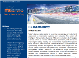Thumbnail of the first page of the 2022 Executive Briefing on ITS Cybersecurity