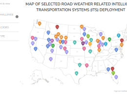 Thumbnail of a map of road weather-related ITS deployments