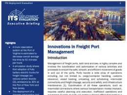 Thumbnail of the first page of the 2023 Executive Briefing on Innovations in Freight Port Management