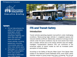 thumbnail of the cover page of the 2023 Executive Briefing on ITS Transit Safety
