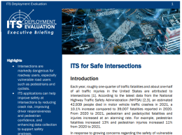 Thumbnail of the first page of the 2023 Executive Briefing on ITS for Safe Intersections