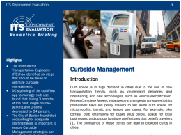Thumbnail of the first page of the 2023 Executive Briefing on Curbside Management