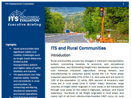 Thumbnail of the first page of the 2024 Executive Briefing on ITS and Rural Communities