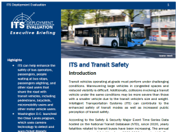 thumbnail of the cover page of the 2023 Executive Briefing on ITS Transit Safety