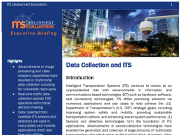 Thumbnail of the cover page of the Data Collection and ITS 2022 Executive Briefing