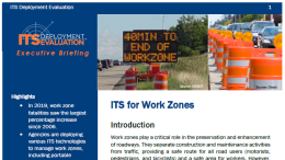 Thumbnail of the first page of the 2021 Executive Briefing on ITS for Work Zones
