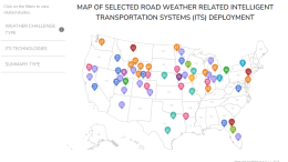 Thumbnail of a map of road weather-related ITS deployments