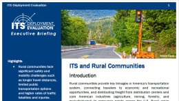 Thumbnail of the first page of the 2024 Executive Briefing on ITS and Rural Communities
